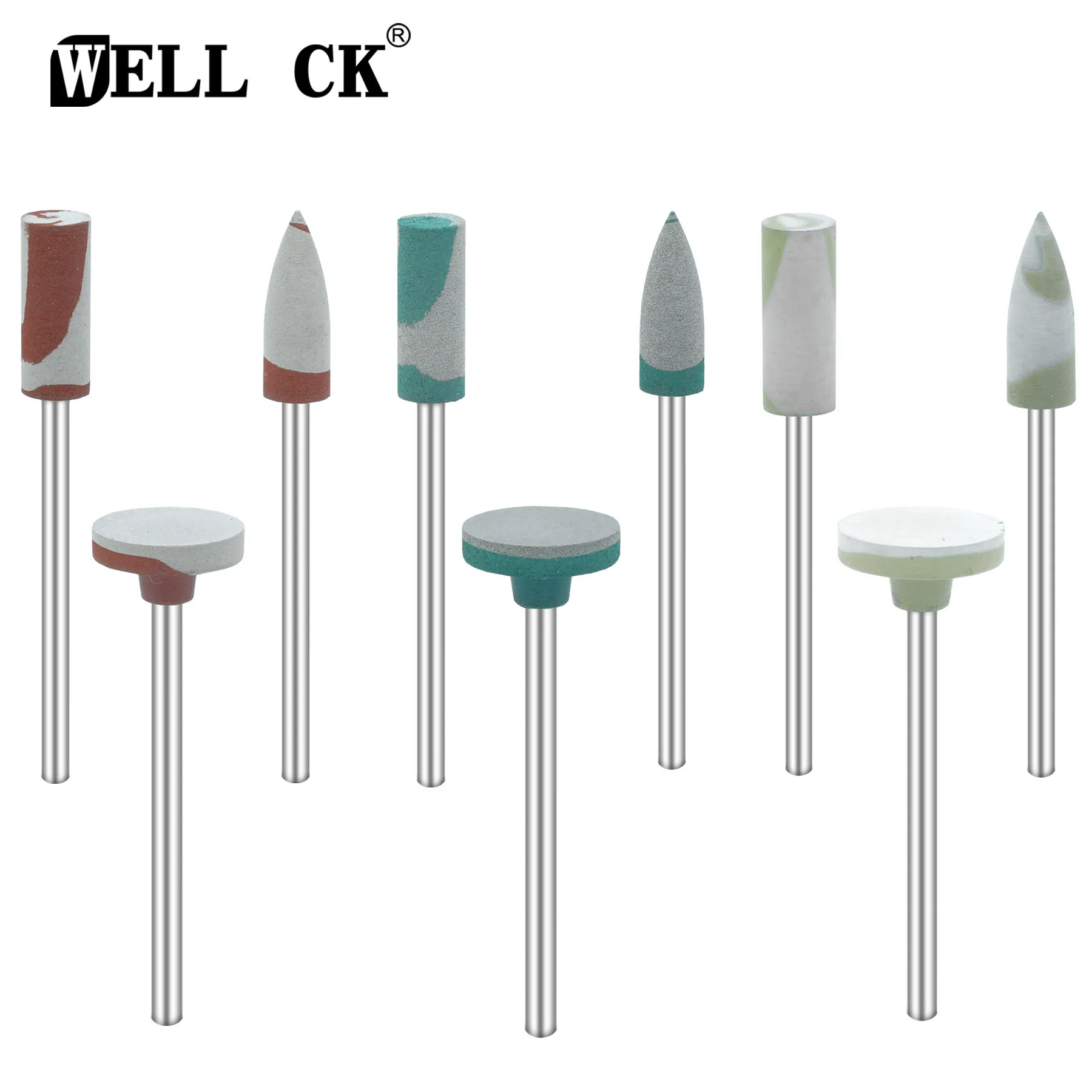 Dental Rubber Diamond Polisher Wheel Disc For Porcelain Zirconia Restorations HP Shank 2.35mm Dental Laboratory Rotating Tools