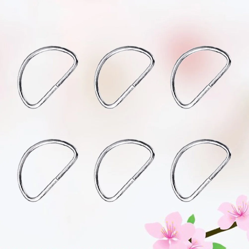 100PCS Metal Shoulder Strap D Ring Multipurpose Bag Webbing Ring Accessories for Luggage Clothes Backpack Belt (Silver)