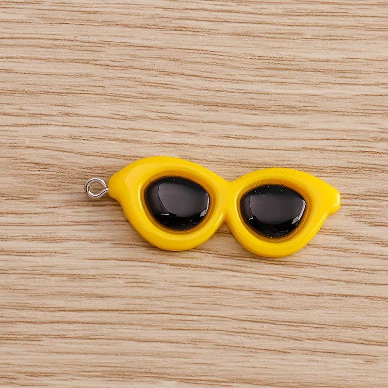 Tusember 10 Stück süße Harz kühle Sommer Urlaub Sonnenbrille Charms für Anhänger Ohrring Armband DIY Schlüsselanhänger Schmuck handgefertigt – Detail 7