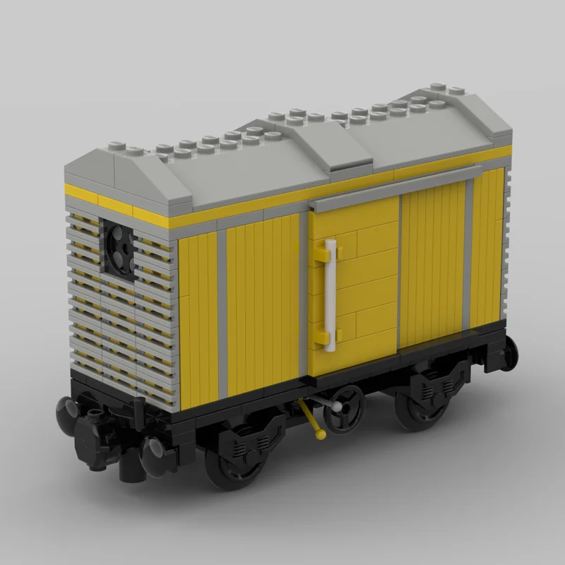 

Конструктор MOC: Вагон-фургон для перевозки, модель поезда, DIY, детская игрушка, подарок, набор для сборки