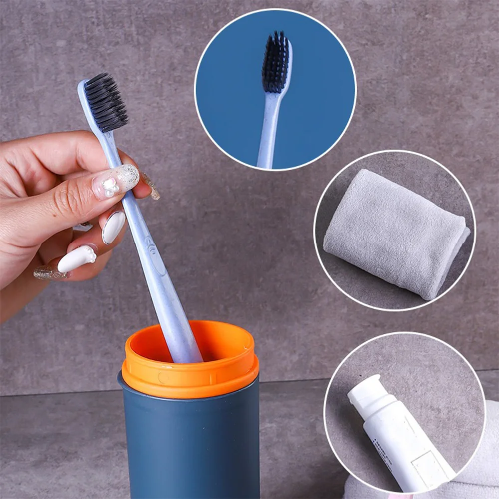 Travel Lidded Toothbrush Holder Reusable Space Saving Storage Holder for Outdoor Travelling Business Trip