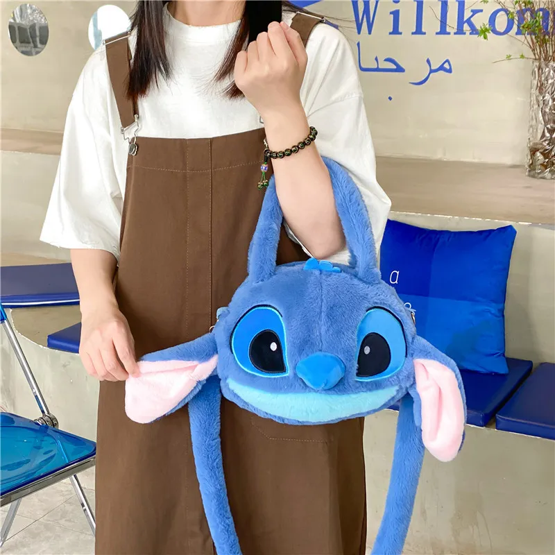New Lilo Stitch Toy Kawaii Plush Messenger Bag Girl Tote Bag Anime Plush Backpack Kids Cartoon Plush Soft Bag Gifts