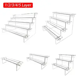 1Sets Acrylic Ladder Display Stand Durable Home Organizer Transparent Storage Rack Adjustable Computer Monitor Model Holder