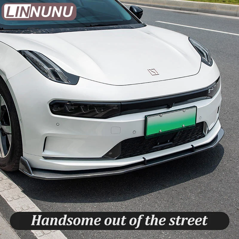 LINNUNU Car Front Shovel Fit for ZEEKR 001 ABS Front Lip Front Bumper Spoiler Protector Trim Anti Hit Garnish Auto Accessories