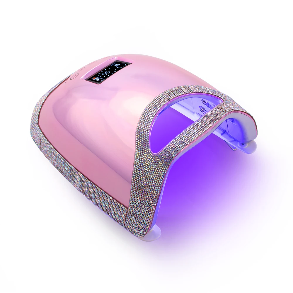 Hot sale rainbow color gradient diamond 48w nail lamp rechargeable ultraviolet LED gel lamp nail dryer salon