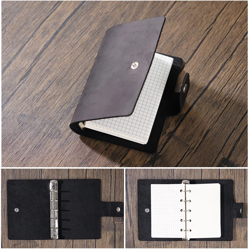 A8 Mini Notebook Loose leaf Notebook Schedule Book Leather Hand Account Portable Pocket Notepad Loose-leaf Hand Book