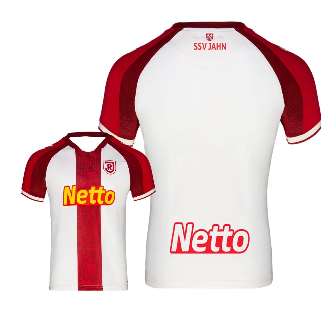 2026-27 Deutschland Erwachsenen- und Kinder-Atmungsaktives Sport-Jahn-Regensburg-Fußballtrikot Heim- und Auswärtstrikot für Männer und Frauen Schnelltrocknendes Familien-Fan-T-Shirt