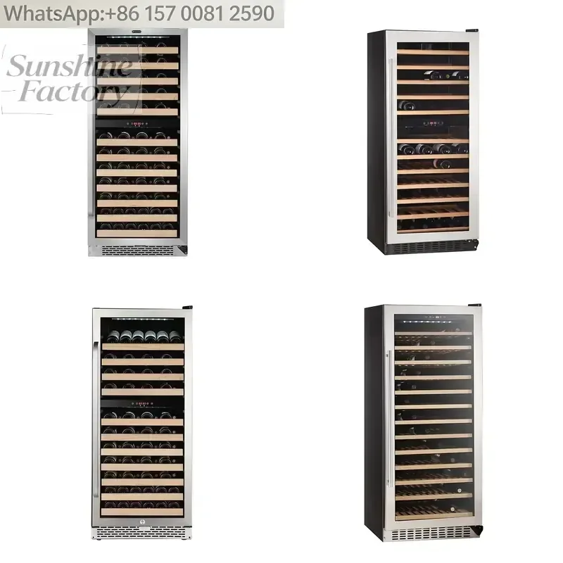 For Candor JC-275B2EQ 92-Bottle Wine Fridge Compressor Dual Zones Built-in Wine Cabinet/Chiller for Household or Hotel Use