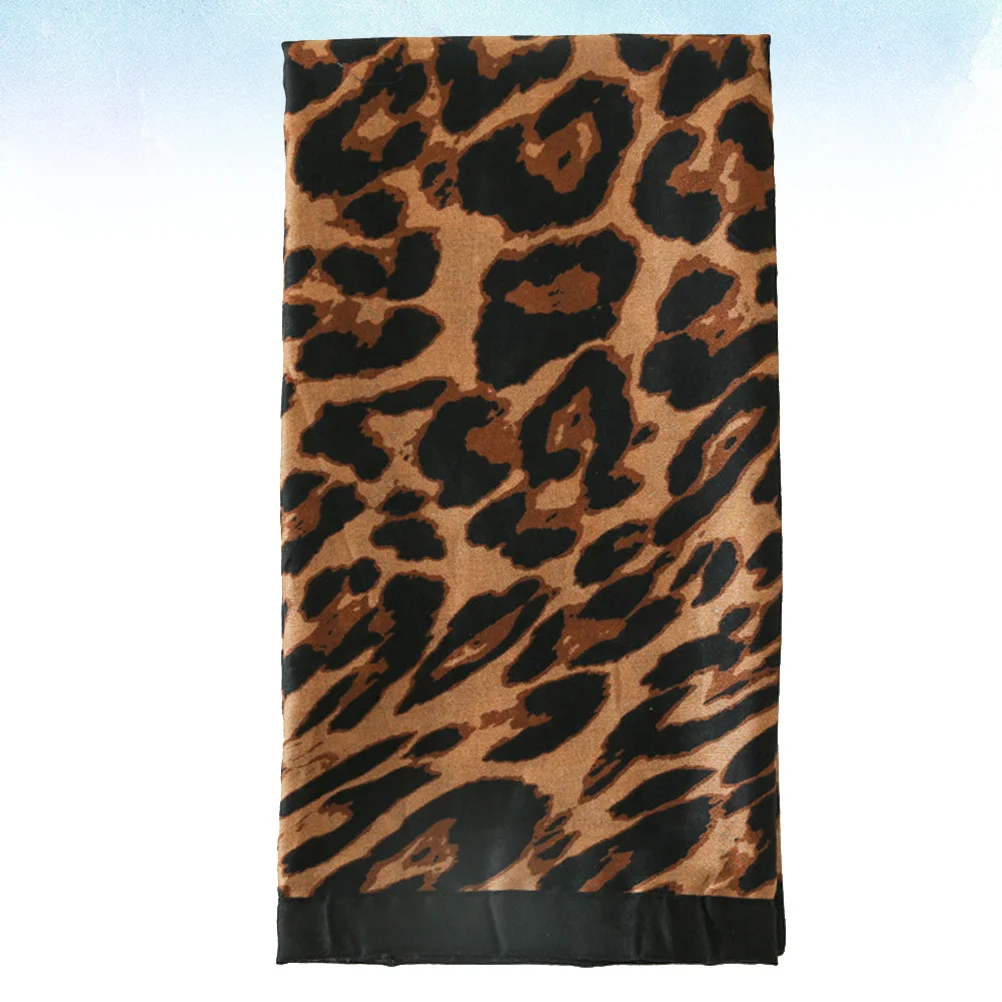 

180x100cm Leopard Print Shawl for Women Fashionable Lightweight Scarf Sun Protection Beach Wrap Travel Accessory Coffee Black