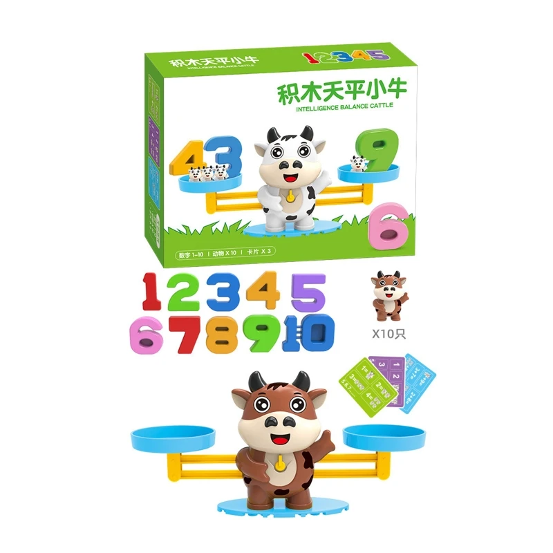 Kids Balance Math Game Preschool for Play Toys Brain Training Balance Scale Number Board Game Portable Educational Toys E65D