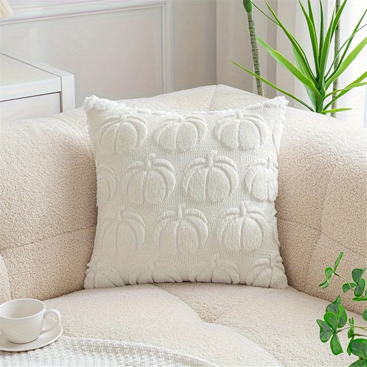 YHYS Autumn Light Luxury High-Grade Pumpkin Pillow Pillowcase Pumpkin Cushion Cover Living Room Sofa Decoration,Dark Orange