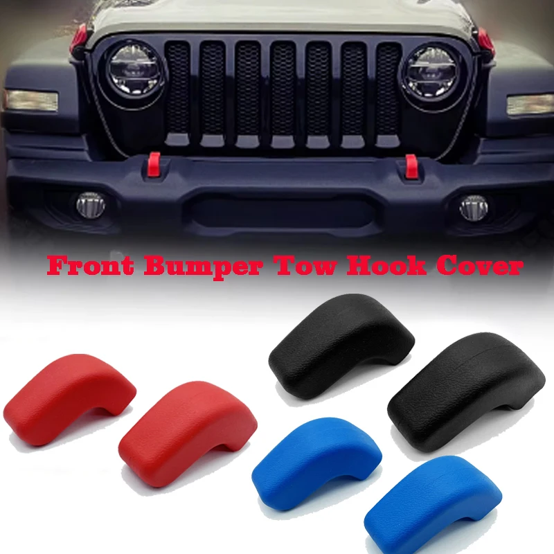 

Front Bumper Tow Hook Covers Towball Hook Protector For Jeep Wrangler JK JL Gladiator JT 2007-2023 Car Accessories