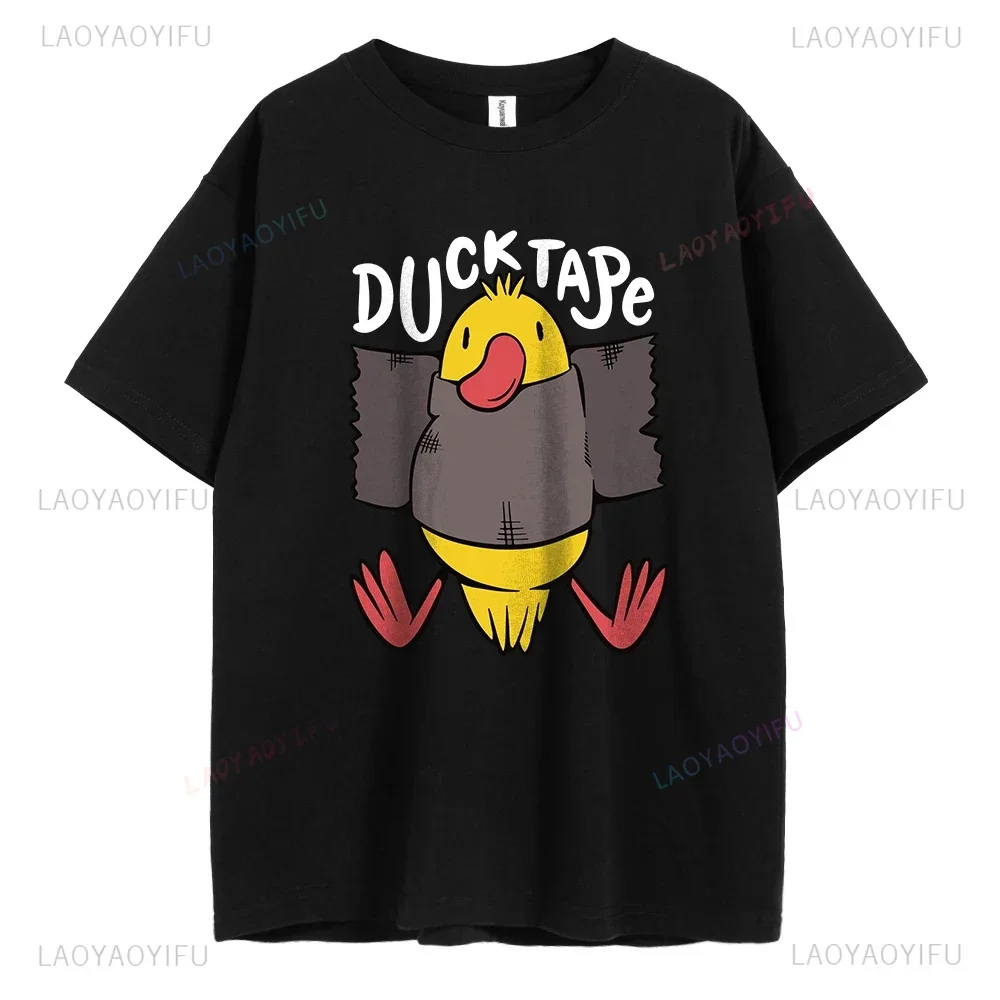 Summer New Men Cotton Duckling English Letter Printed T-shirt High Quality Casual Street Gym Fashion Round Neck Ropa Hombre