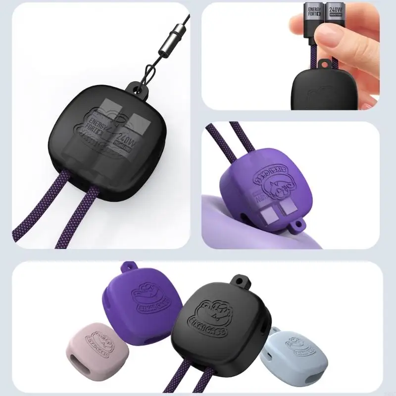 Portable Type C Charging Cord 240W Fast speed Power Delivery 20cm Design Data Cable with Storage Case for Mobile Devices 896C