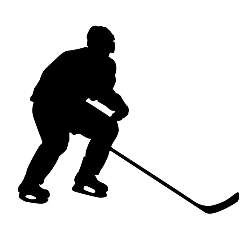 2X popular large-sized ice hockey player pattern vinyl waterproof car decal for RV campervan door decoration