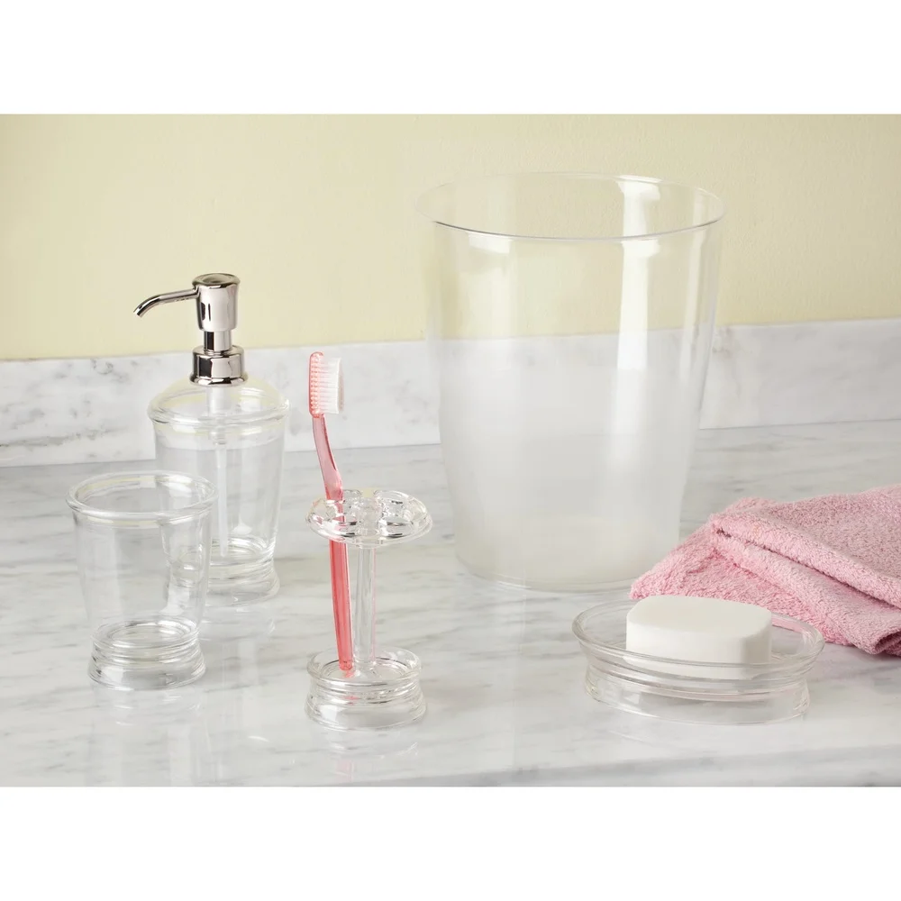 مضخة توزيع لوشن الصابون البلاستيكية الشفافة المقاومة للصدأ، لمسة نهائية من الكروم 12 أونصة قابلة لإعادة الملء، سهلة التعبئة، حمام المطبخ المثالي