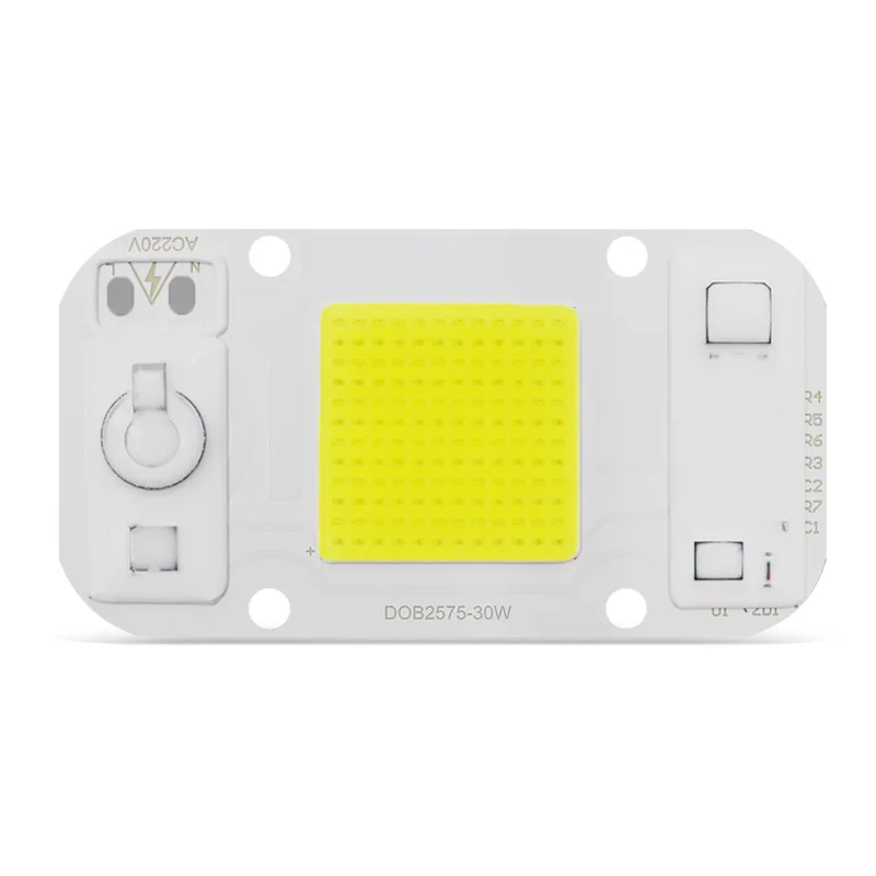 Full Power Free Driverless AC LED COB Chip DOB 25X25 AC220V 230V Smart IC NO Driver 20W 30W 50W for Floodlight DIY Lighting