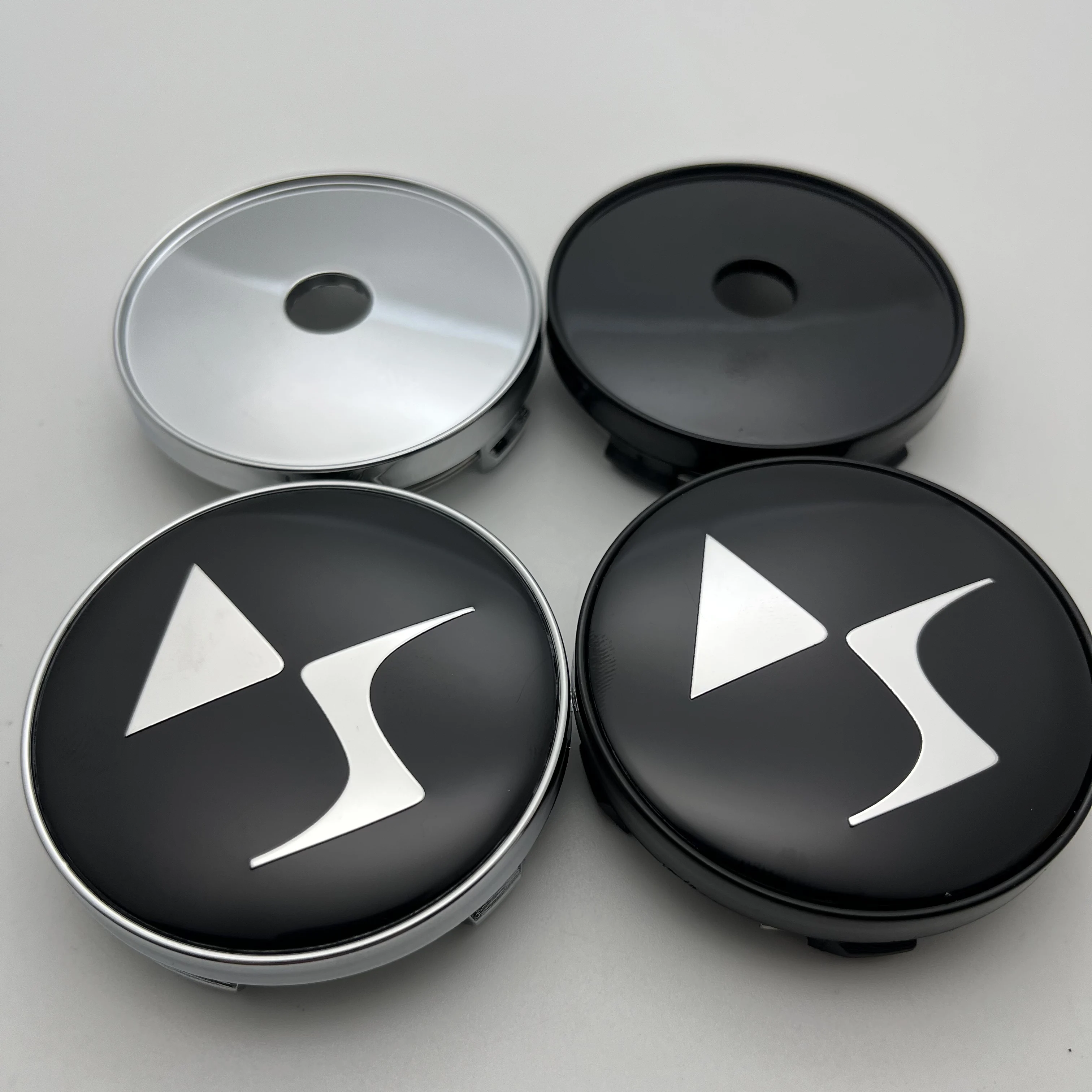 4pcs3D 56/60mm For DS Logo Sticker Car Wheel Center Cap Emblem Hub Cover Badge Accessories For Citroen DS4 DS3 C4 C5 C3 C-elysee