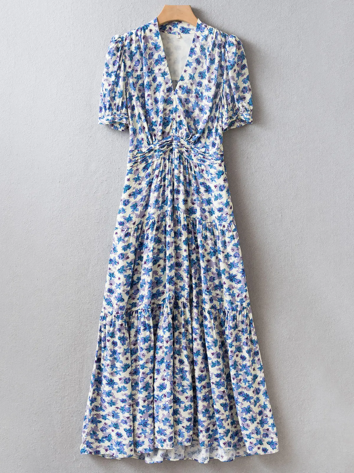 New Lavender Island Lily Tea Dress | Puff Sleeve Ruffled Waist Maxi Dress | US2-US12