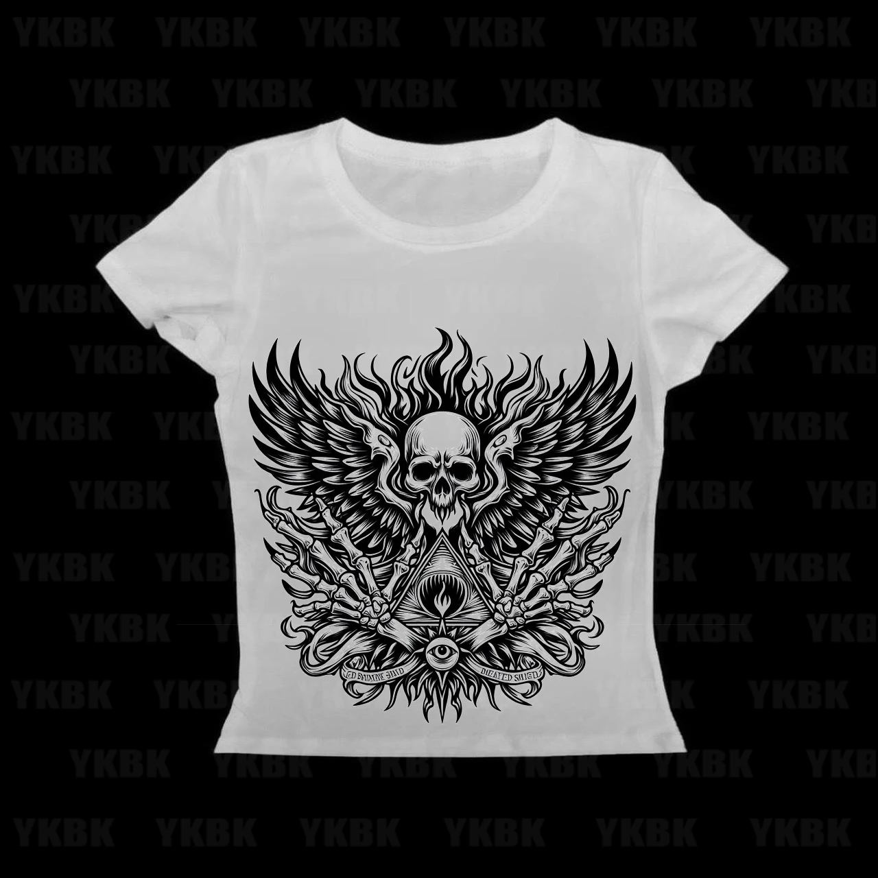 Koszulka damska z krótkim rękawem, grafika Ghost Knight, styl gotycki, anime, nadruk czaszki, hip-hop.
