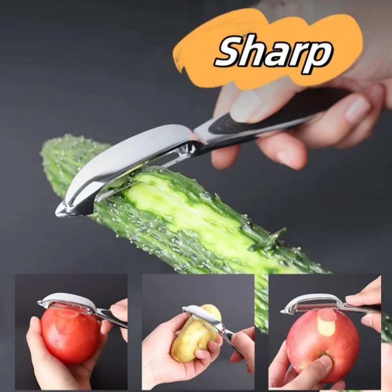 1set Fruit Vegetable Peeler Stainless Steel Multifunctional Handle Peeling Knife Potato Apple Carrot Scraper Home Kitchen Tools