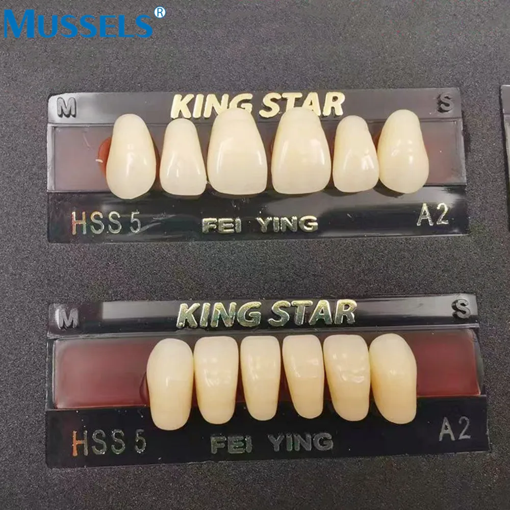 28Pcs/Kit Dental Denture Plastic Steel False Teeth Resin Porcelain Tooth Full Set Oral Materials Dentistry Anterior Posterior