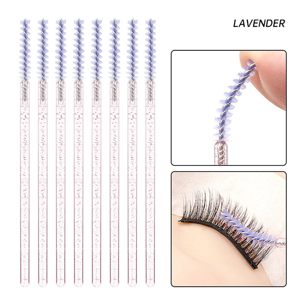 Varinhas descartáveis para rímel, pincel macio para maquiagem, cristal, extensão de cílios transparente, microbrush para moldar sobrancelhas