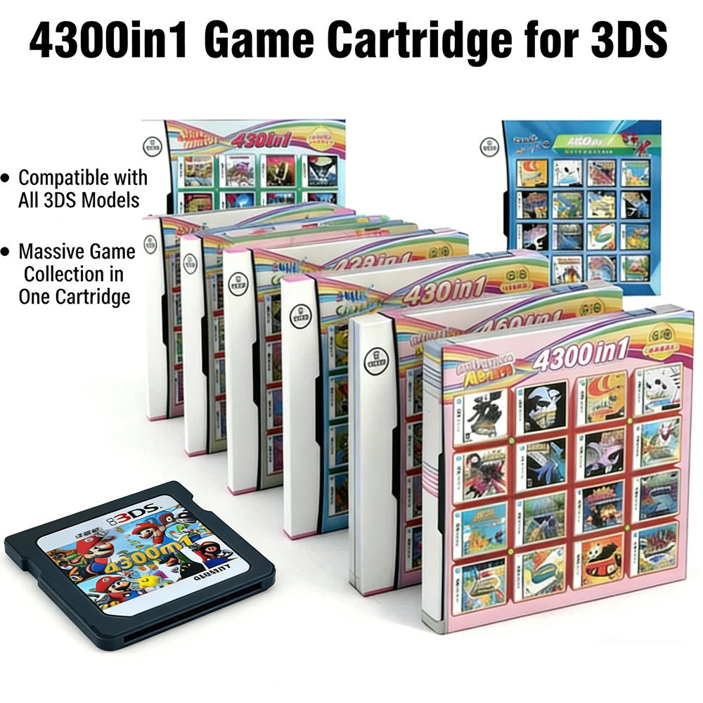New 4300 in 1 Compilation DS 3DS 3DS NDSL Game Cartridge Card Video Game Handheld Player (R4 card) 23in1/208in1/280in1/482/486