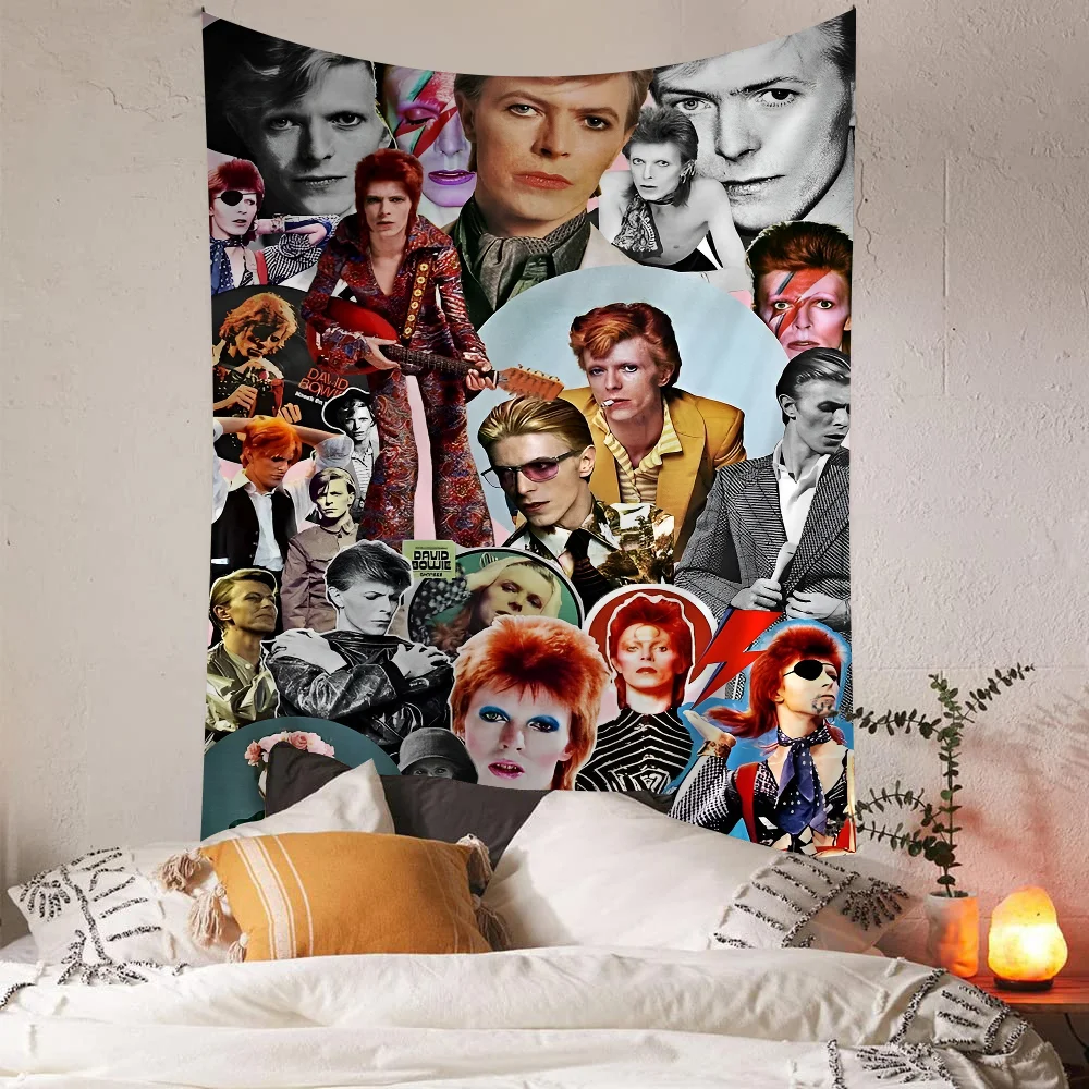 British Rock Singer David_B-Bowie Printed Large Wall Tapestry Hanging Tarot Hippie Wall Rugs Dorm Home Decor