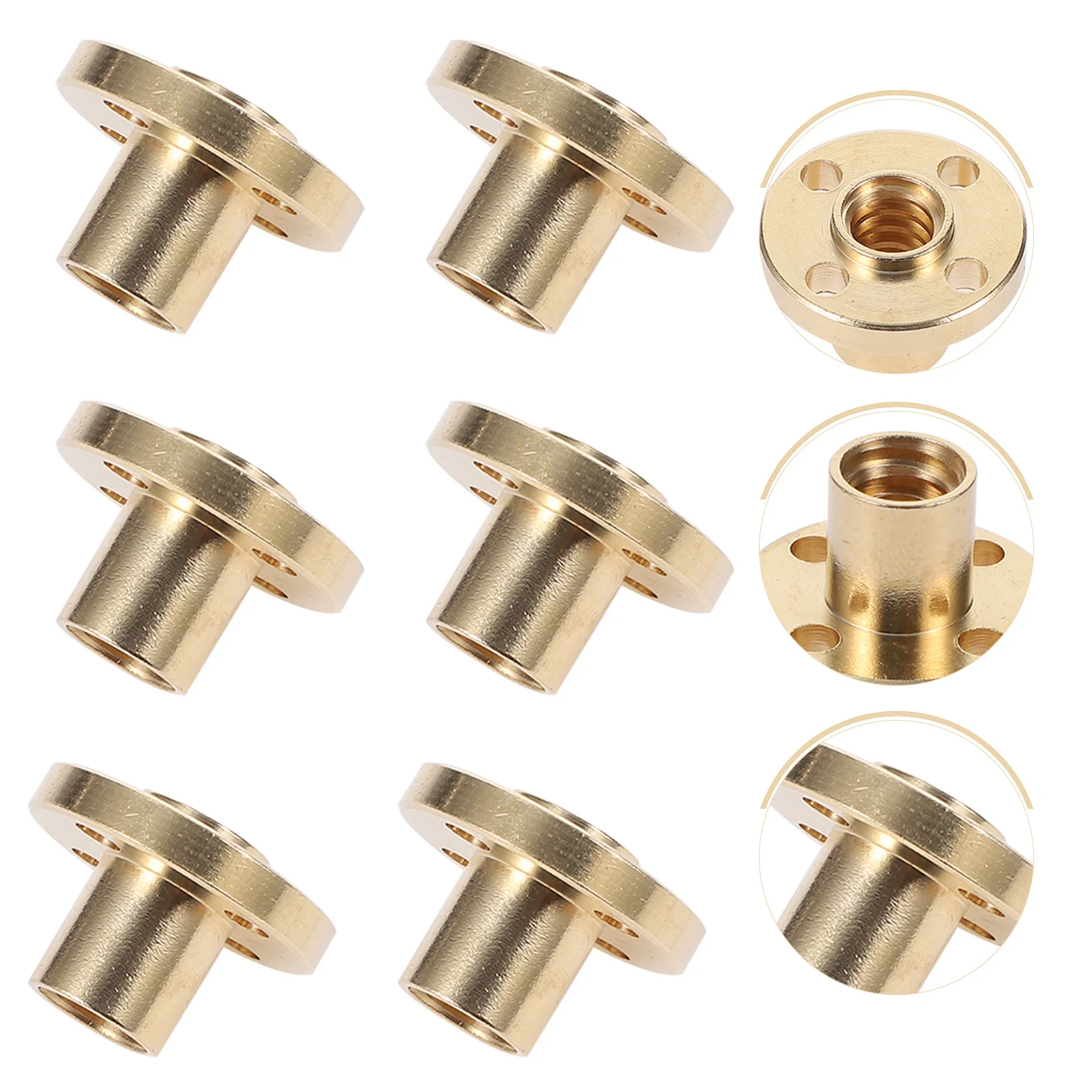 6Pcs 3D Printer Accessories Nut Brass Trapezoidal High Hardness Smooth Quiet Durable Long Service Life Nut