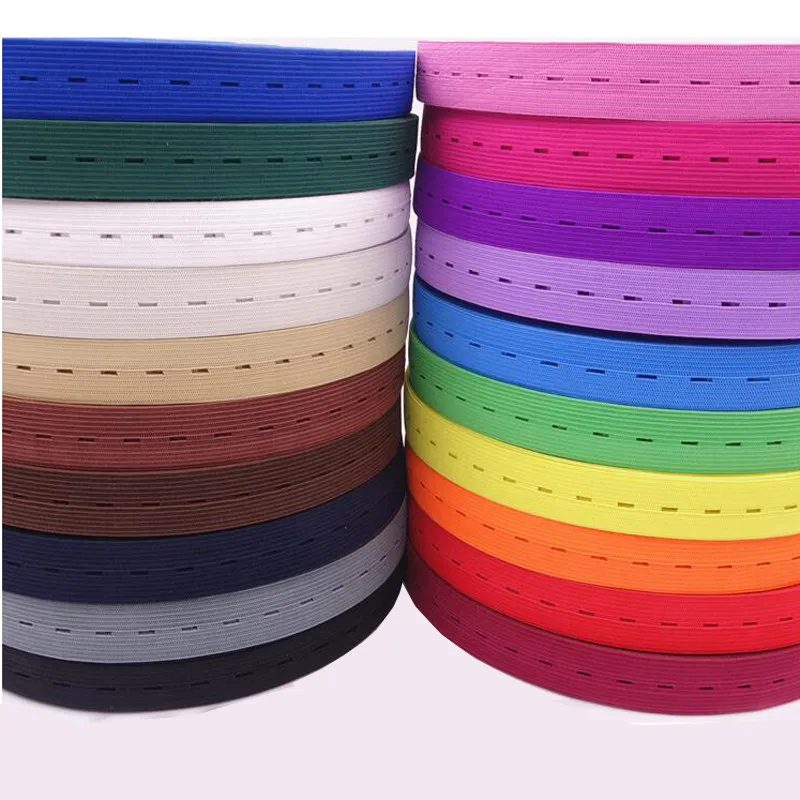 3yard 15/20/25/30MM DIY Sewing Accessories Button Hole Knit Elastic Bands Ribbon Tape Colorful White Black Wire Webbing