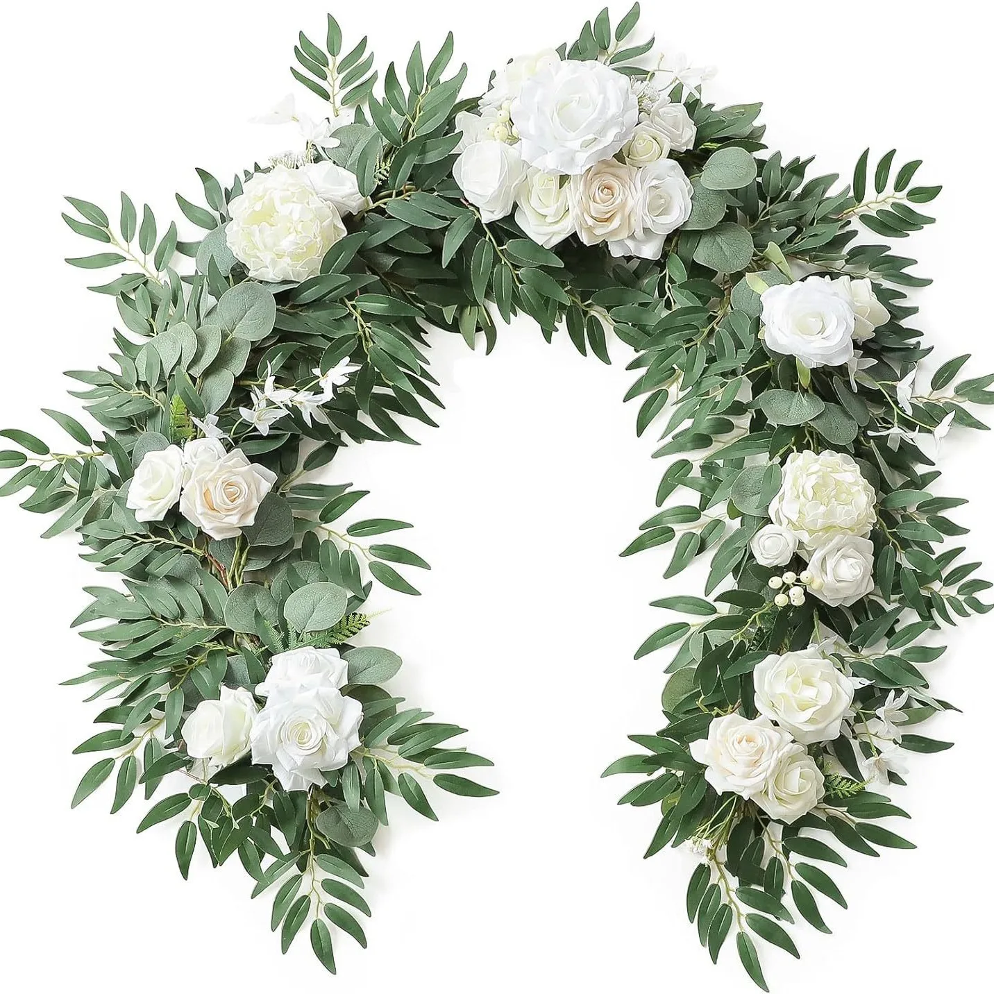 Artificial eucalyptus willow leaf simulation rattan wedding wall hanging decoration green plant eucalyptus leaf rattan