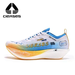 CIERSES Carbon fiber plate Marathon Running Racing Shoes  Men Professional Stable Support Shock-relief Rebbound Road Sneakers