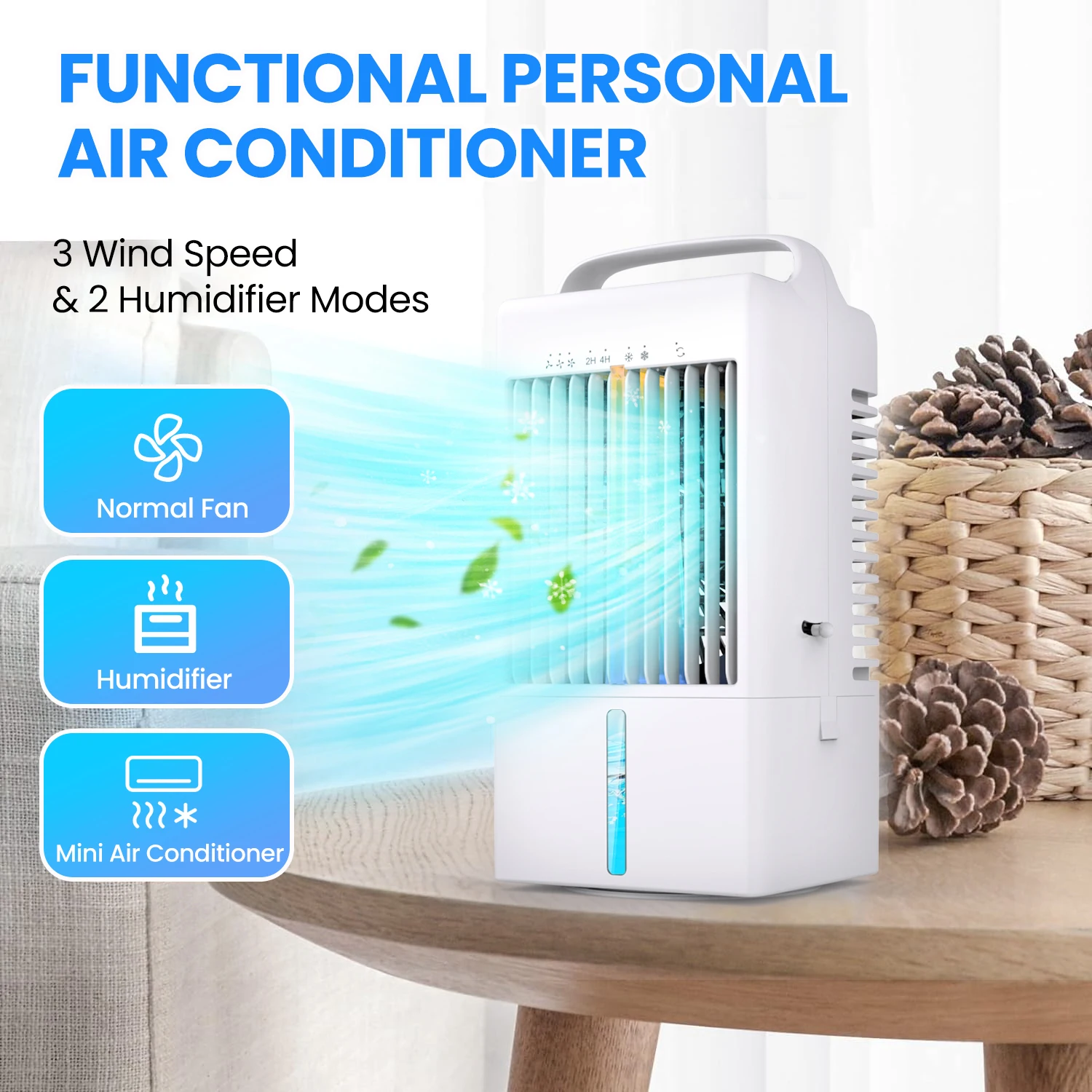 Portable Air Conditioning Cooling Evaporative Air Cooler Fan with Remote Control Water Tank view 4