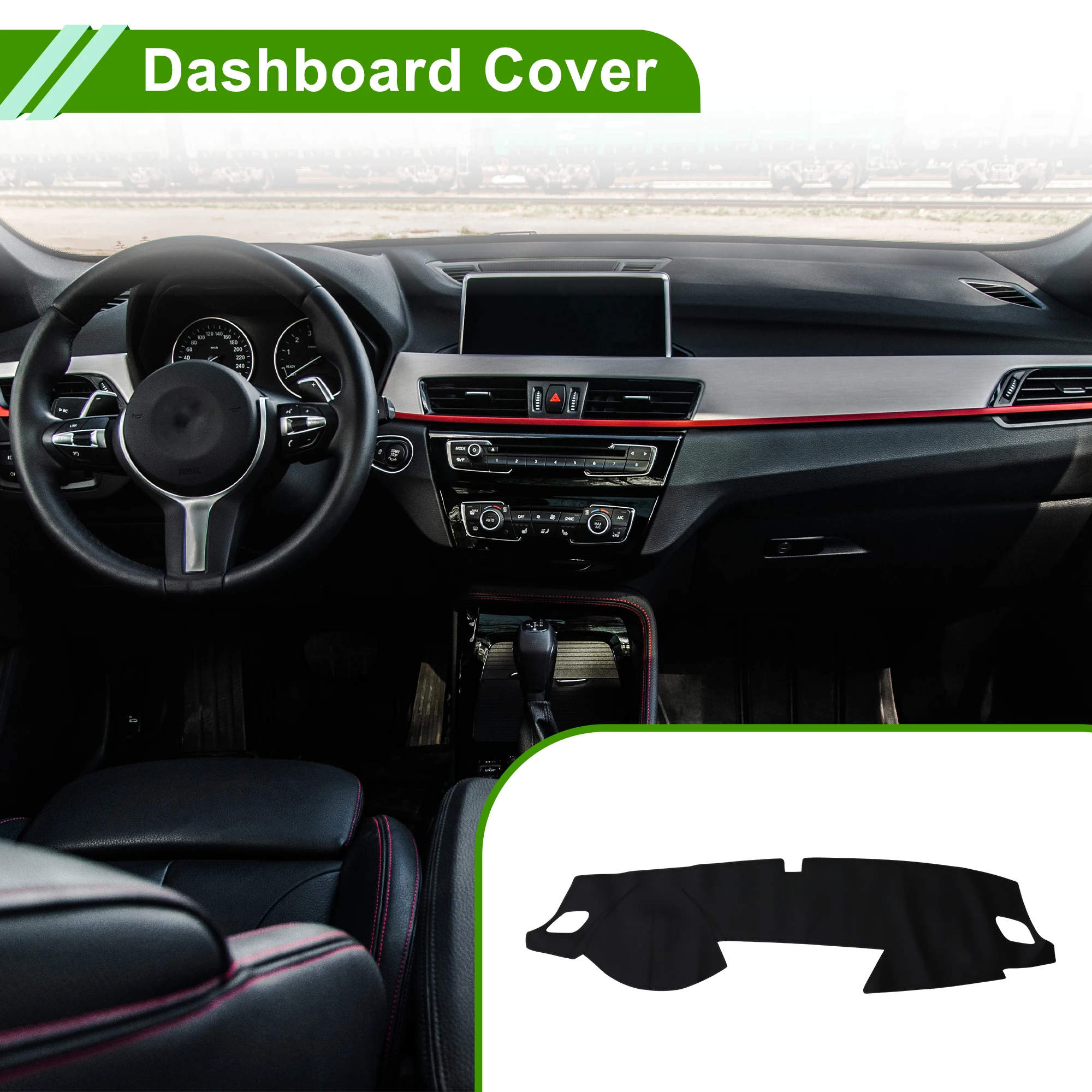 

UXCELL Dash Cover for BMW X1 2011-2015 without Hud Dashboard Cover Leather Black 1 pcs