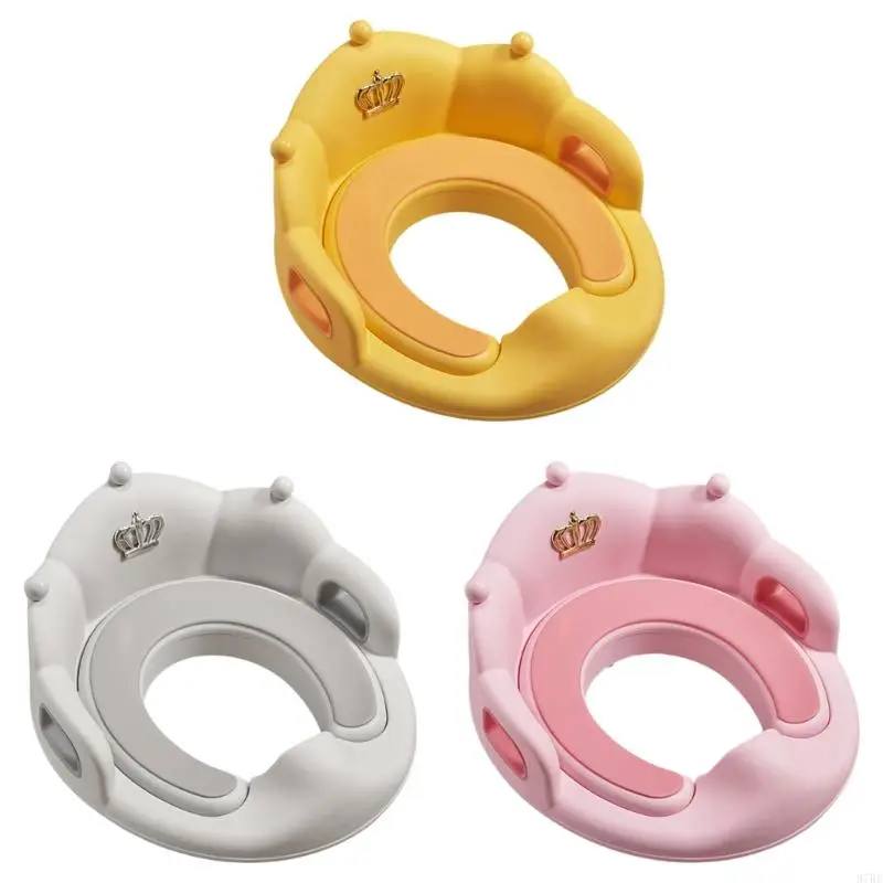 

97BE Toilet Seats Potty Seats with Handles Splash Guard Rubber Rims and Soft Cushion Baby Potty Training Toilet Seats