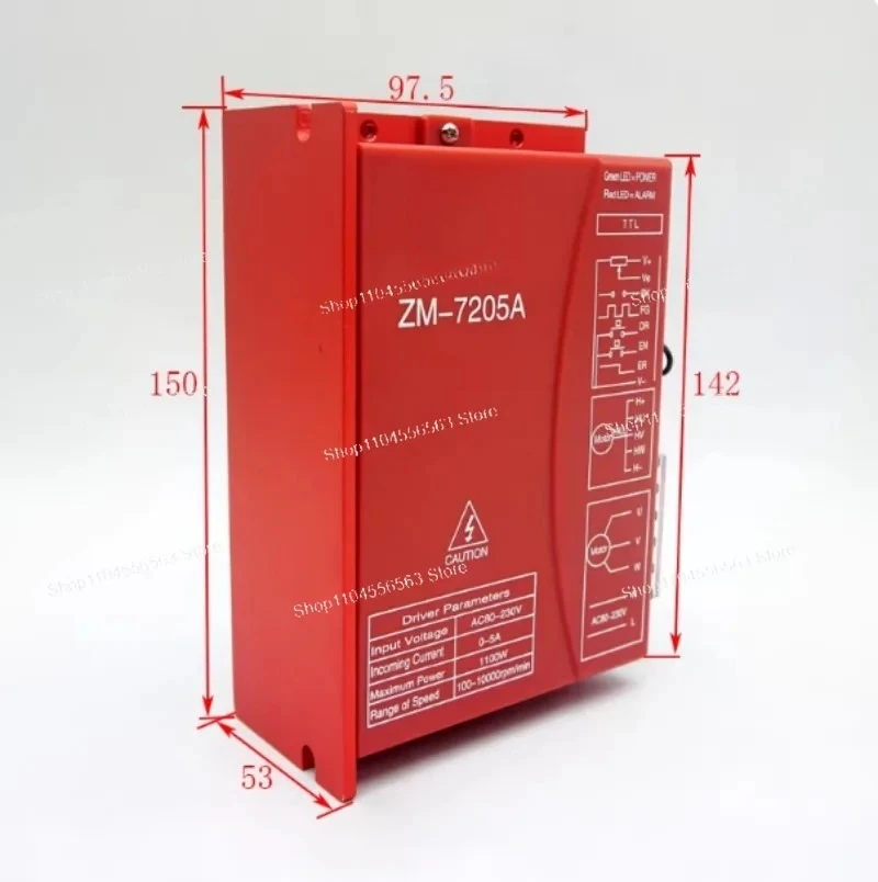 310V High Power DC Brushless Motor Driver for AC 220V Input ZM-7205 Type Industrial Automation Machinery