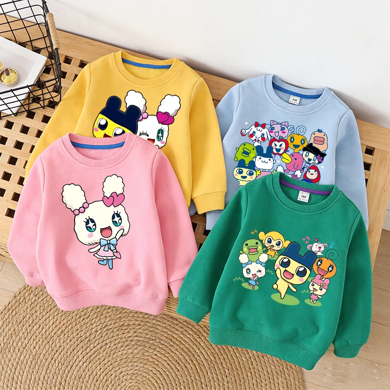 

Tamagotchi Girl Boy Cotton Sweatshirt Kids Anime Cartoon Hoodie Children Thin Tops Fashion Pullover Baby Comfortable Clothes