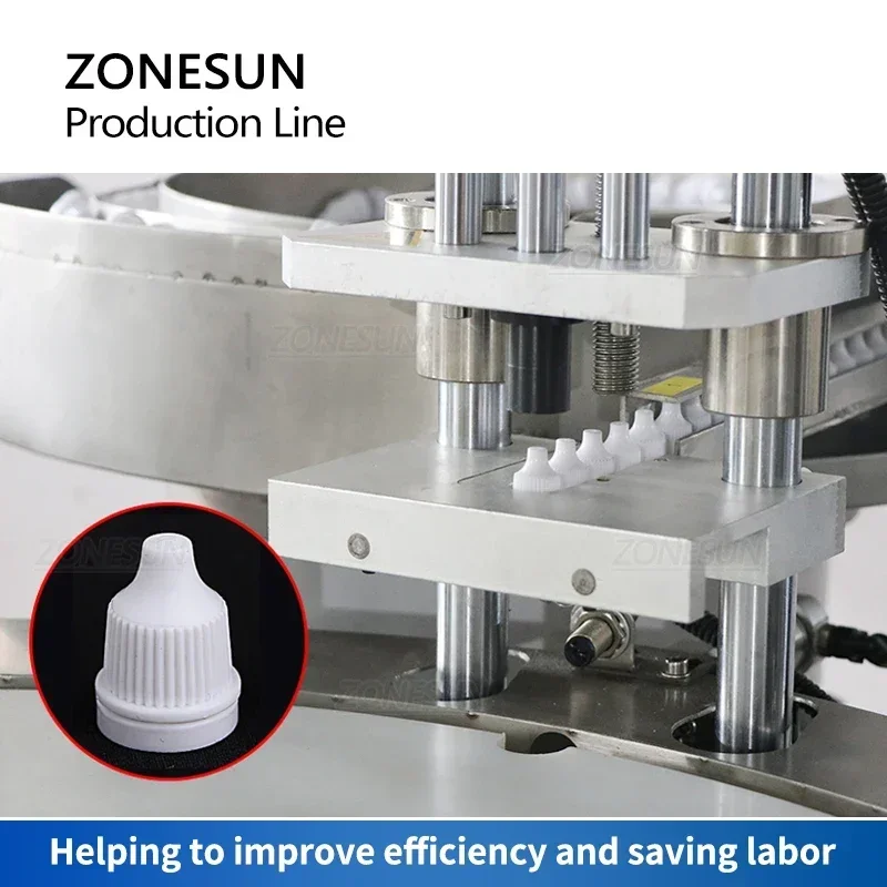 ZONESUN ZS-FAL180A10 Linea di imballaggio automatico di liquidi con sistema di etichettatura per tappatura di riempimento per bottiglie contagocce