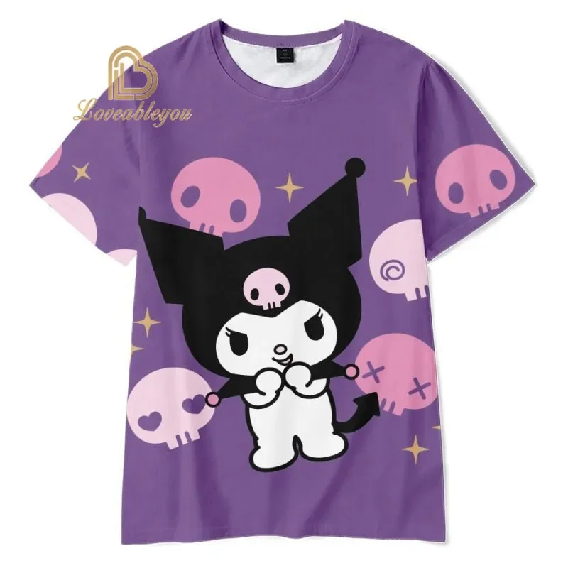 Camiseta de dibujos animados de San Anime para niño y niña, ropa con estampado 3D de My Melody Kuro, Top informal divertido de moda