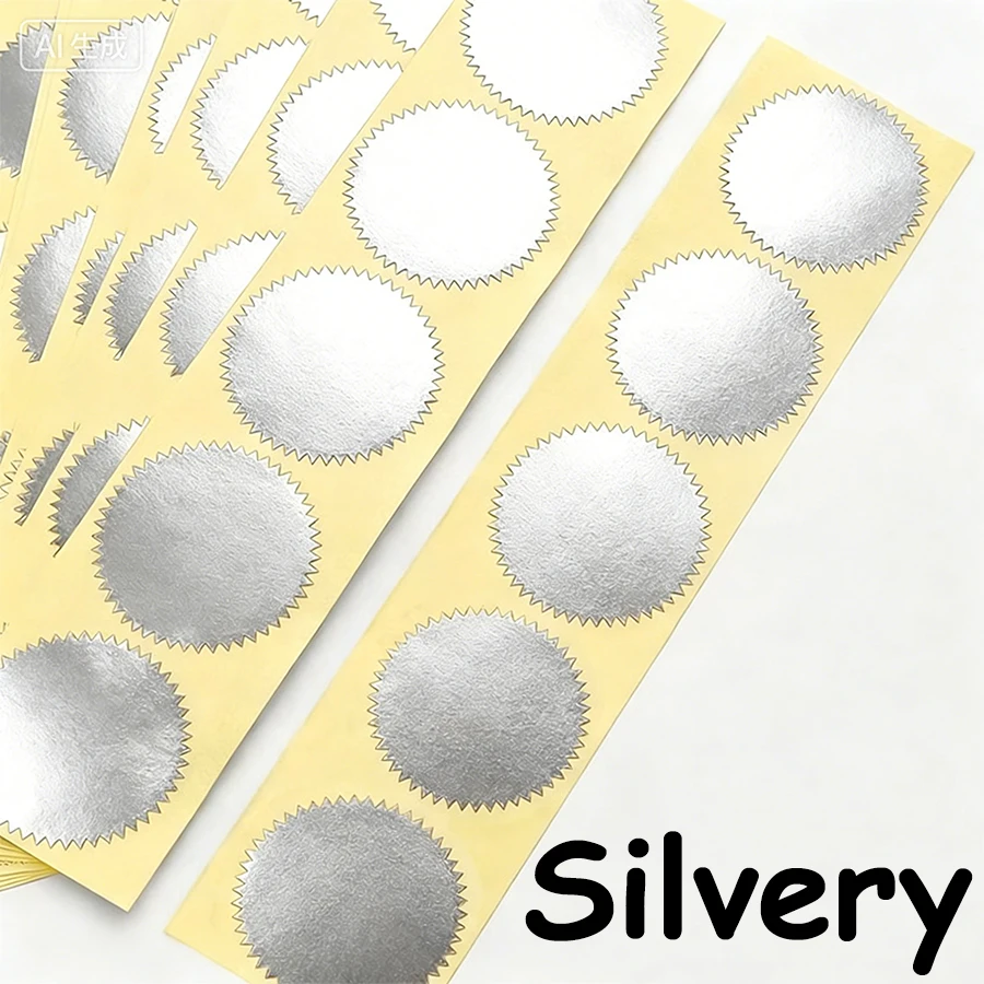 45mm Round Scalloped Edge Embossed Seal Stickers