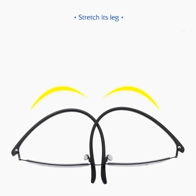 Progressive Lesebrille Multifokale Anti-Blaulicht-Brille Halbrahmen Metalllegierung Männer und Frauen +1,0 +1,5 bis +4,0 – Detail 7