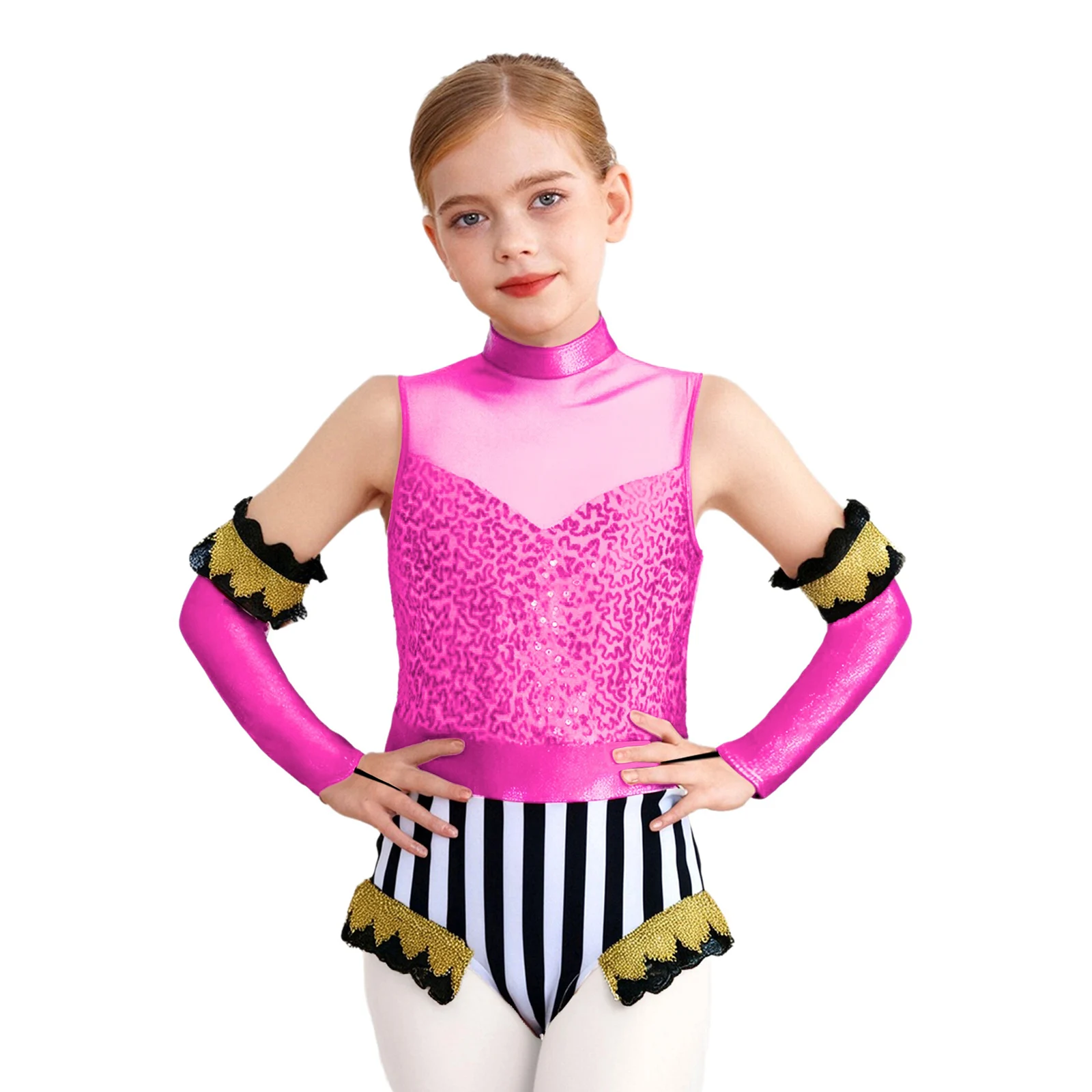 

Circus Ringmaster Honor Guard Performance Costume Carnival Sequins Jumpsuit with Sleeve Circus Halloween Cosplay
