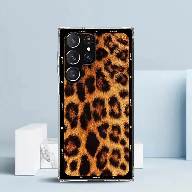 Animal Leopard Print Phone Case For Samsung Galaxy S22 S23 S24 Ultra S21 S20 FE S10 Plus S10E S9 S8 + S7 Edge Soft TPU Back Cove