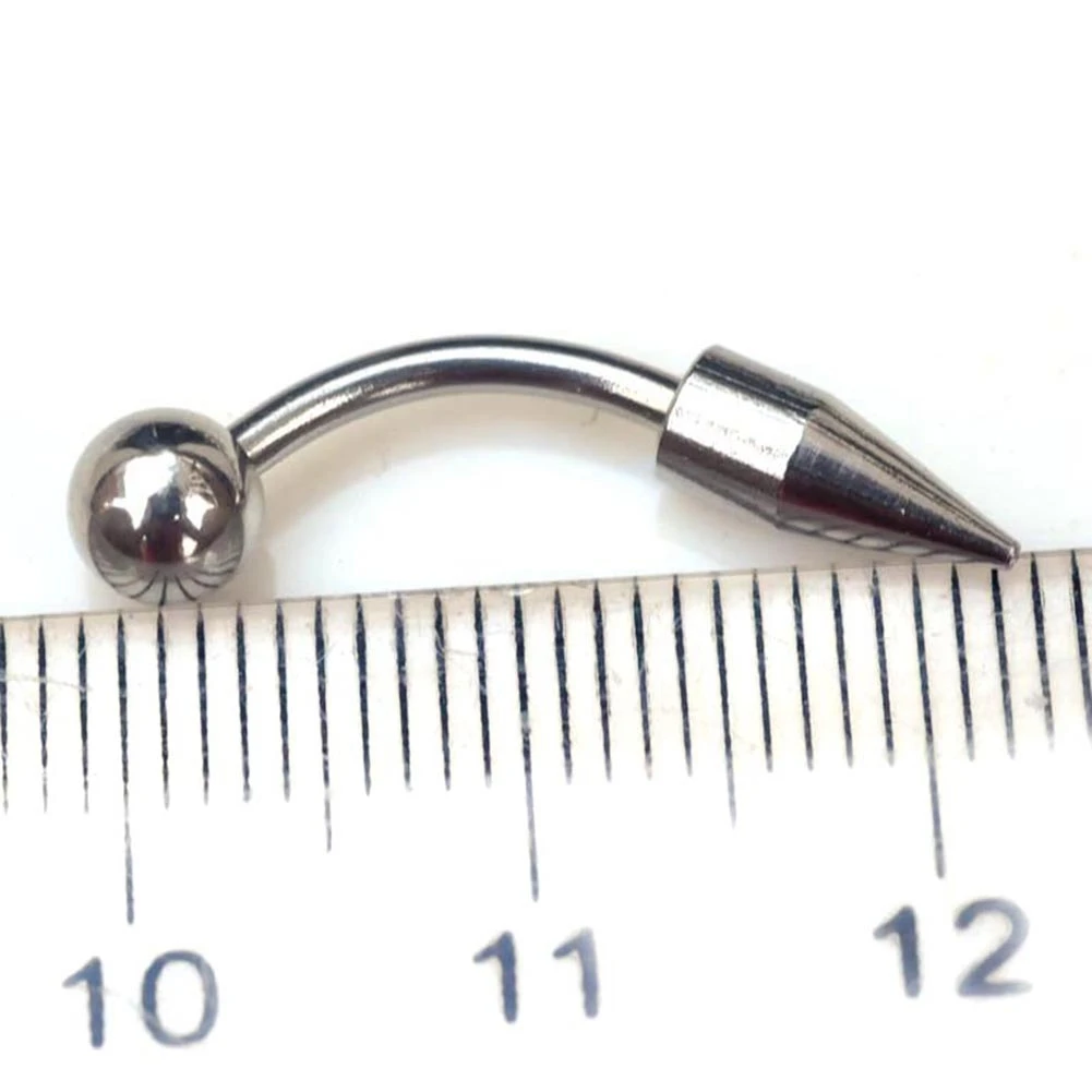 10pcs Silver Tongue Ring Set, Body Piercing