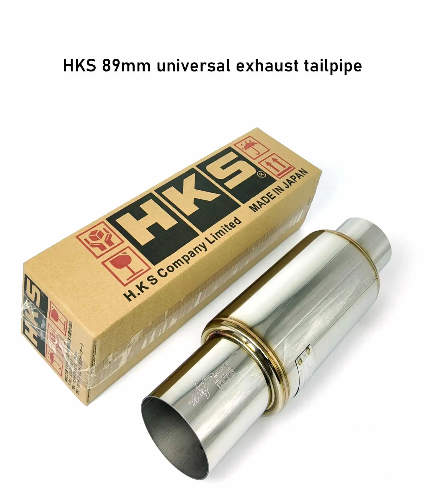 HKS 89mm Performance-Auspufftopf mit hohem Durchfluss, Rennklang, japanischer Stil, Auto-Tuning-Upgrade, JDM Direct-Fire Cannon – Detail 1