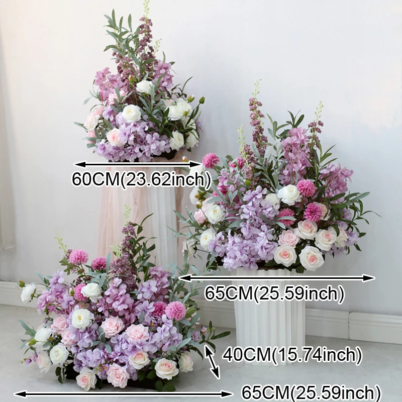 طاولة مخصصة من أوراق نبات الدلفينيوم الأخضر الوردي ، كرة زهرية ، ديكور زفاف ، دليل طريق ، صف زهور ، الدعائم للحفلات #5