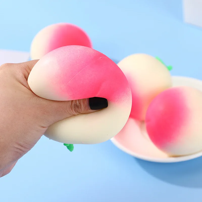 Anti estresse diversão macia bola de pêssego alívio do estresse brinquedo crianças adulto fidget squishy antiestresse criatividade brinquedo sensorial presente