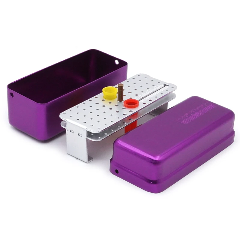 1pc 72 hole disinfection box with dental adhesive tip, oral needle cleaning box, dental equipment storage and organization