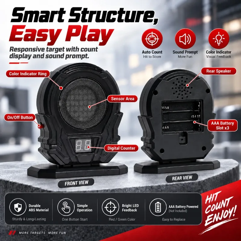 Leisure Interactive Sensing Target with Light Change and Sound Effect Hobby Practice Kit
